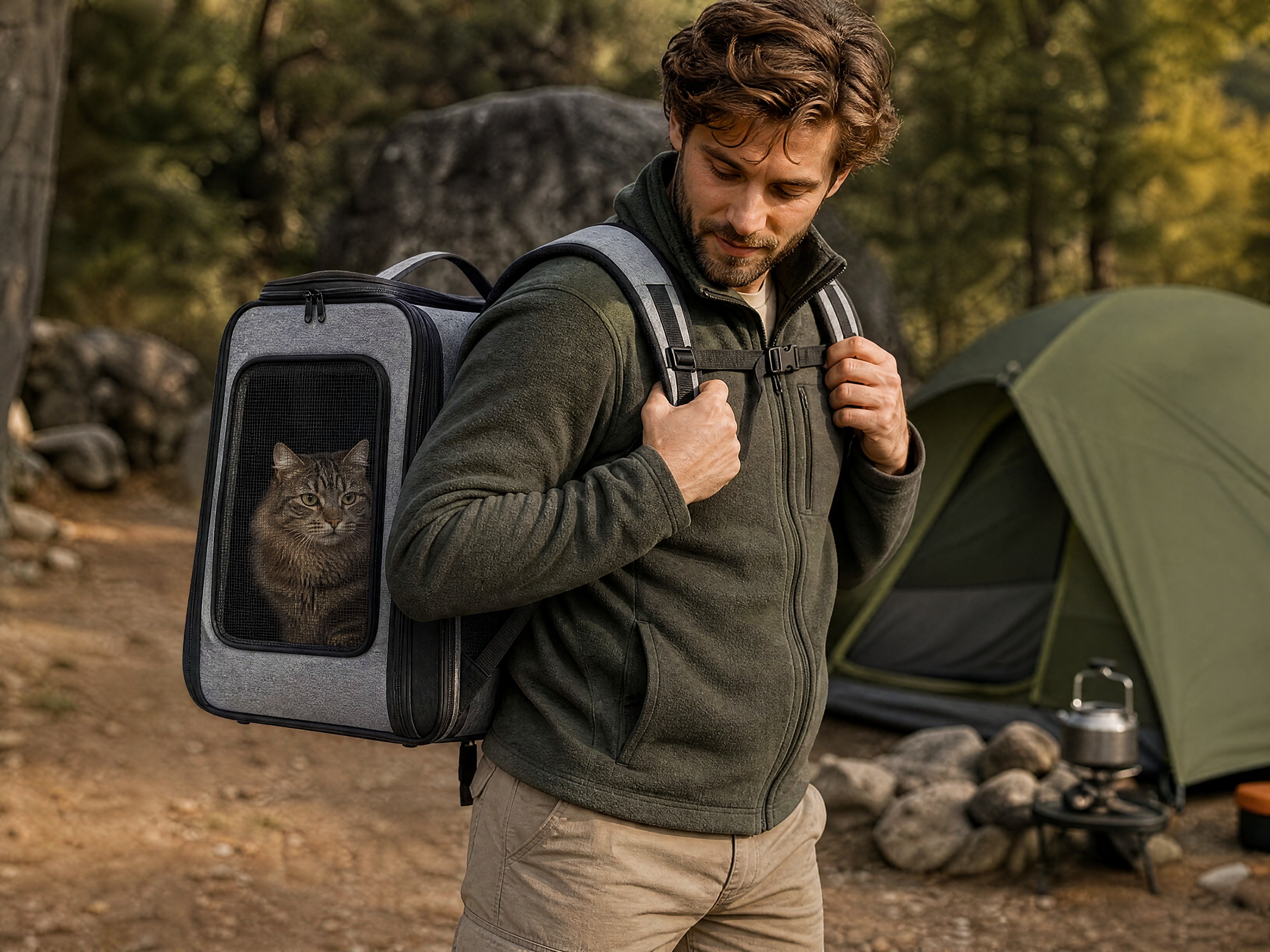 They face forward while you hike