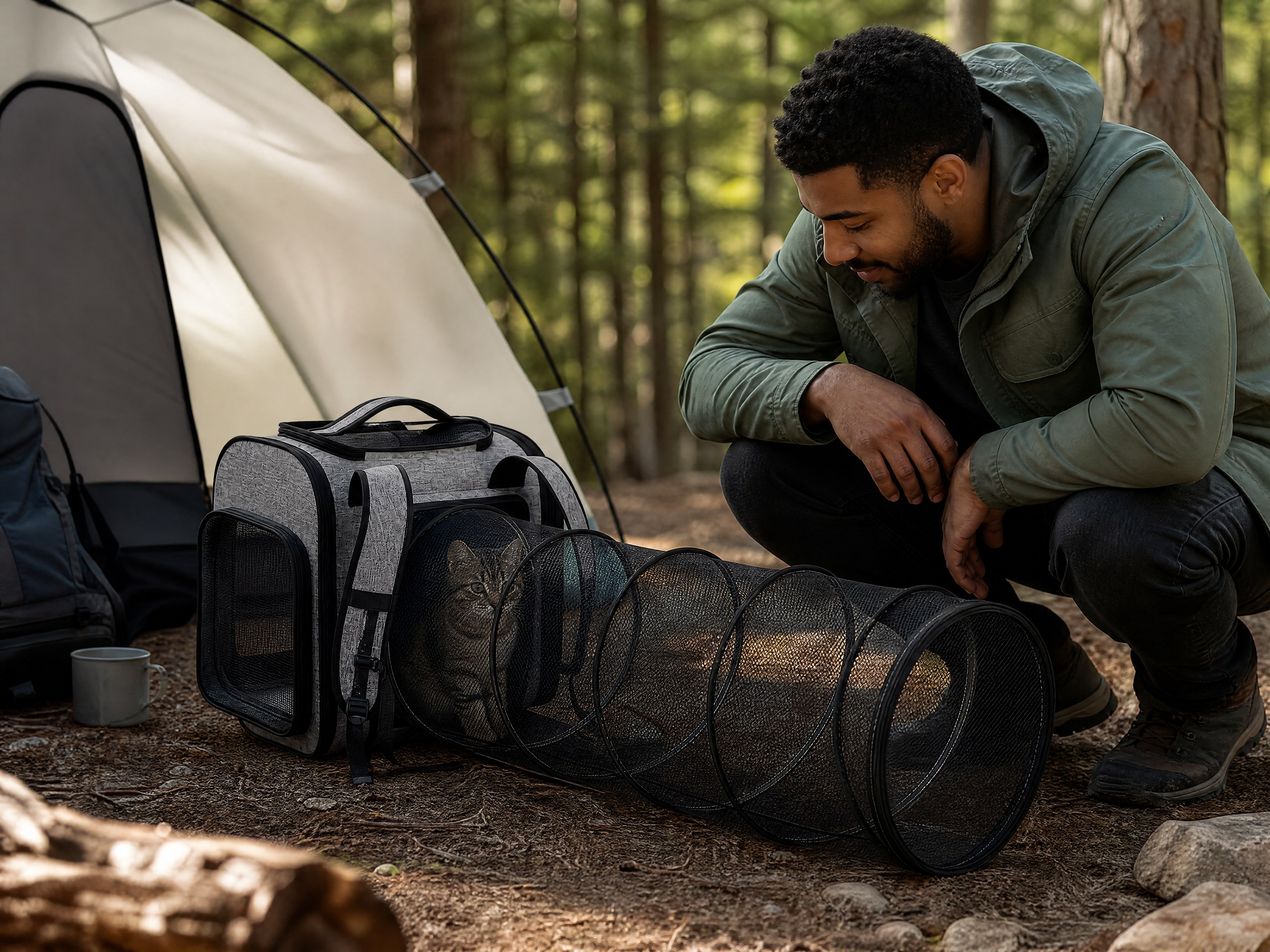 Watch the explorer from a camp chair