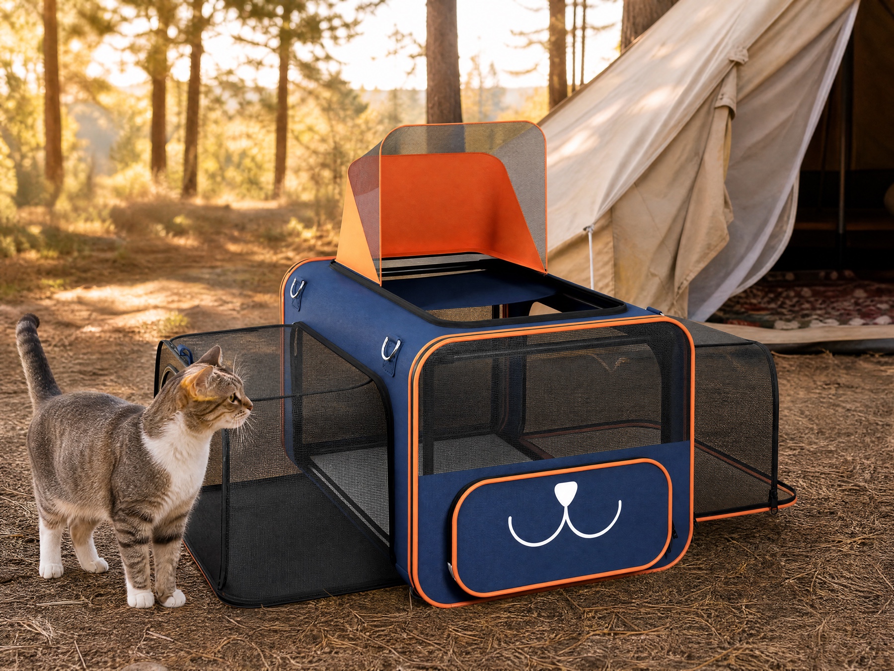 Roll in, then open up camp
