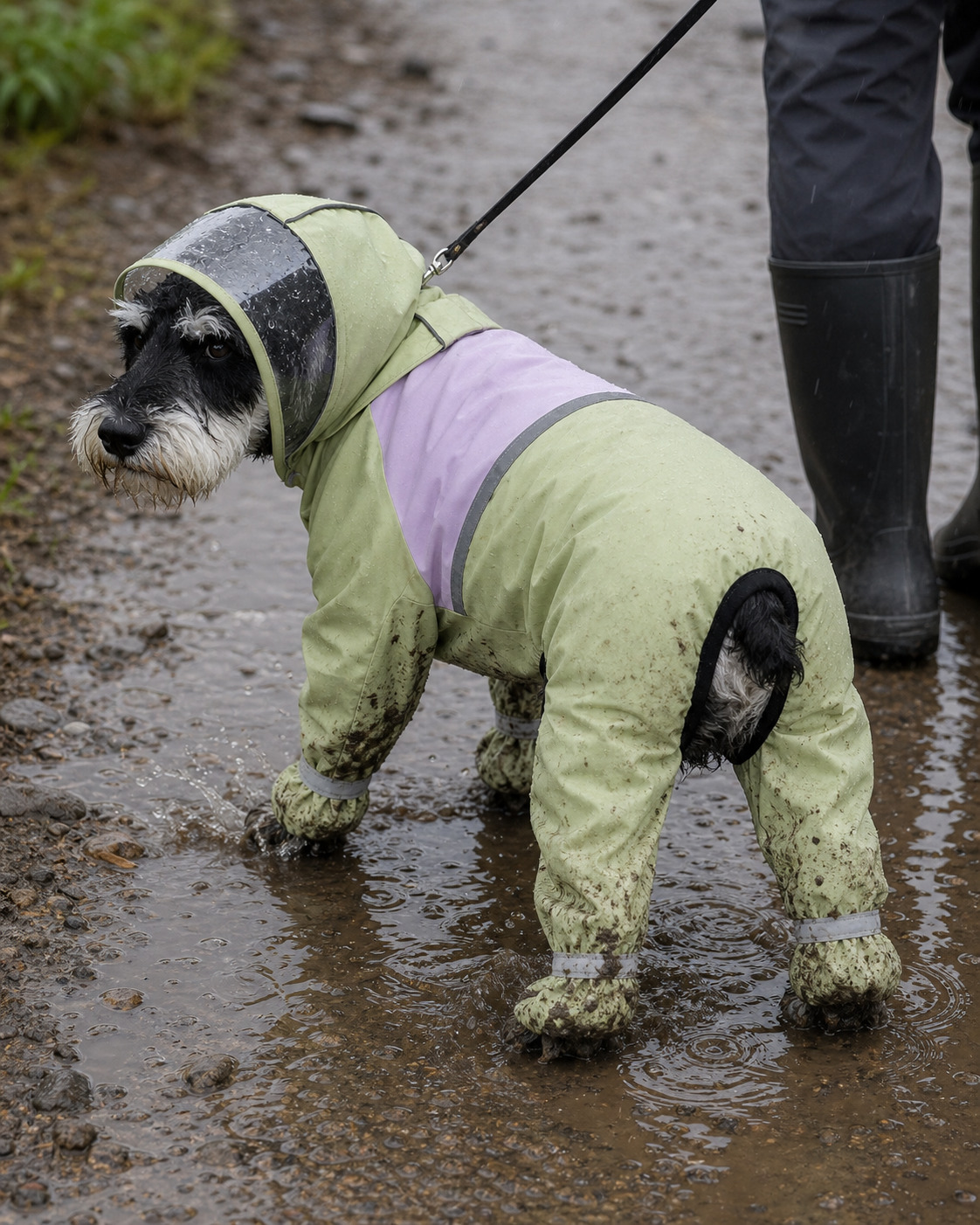 Splash lands on the suit, not the coat