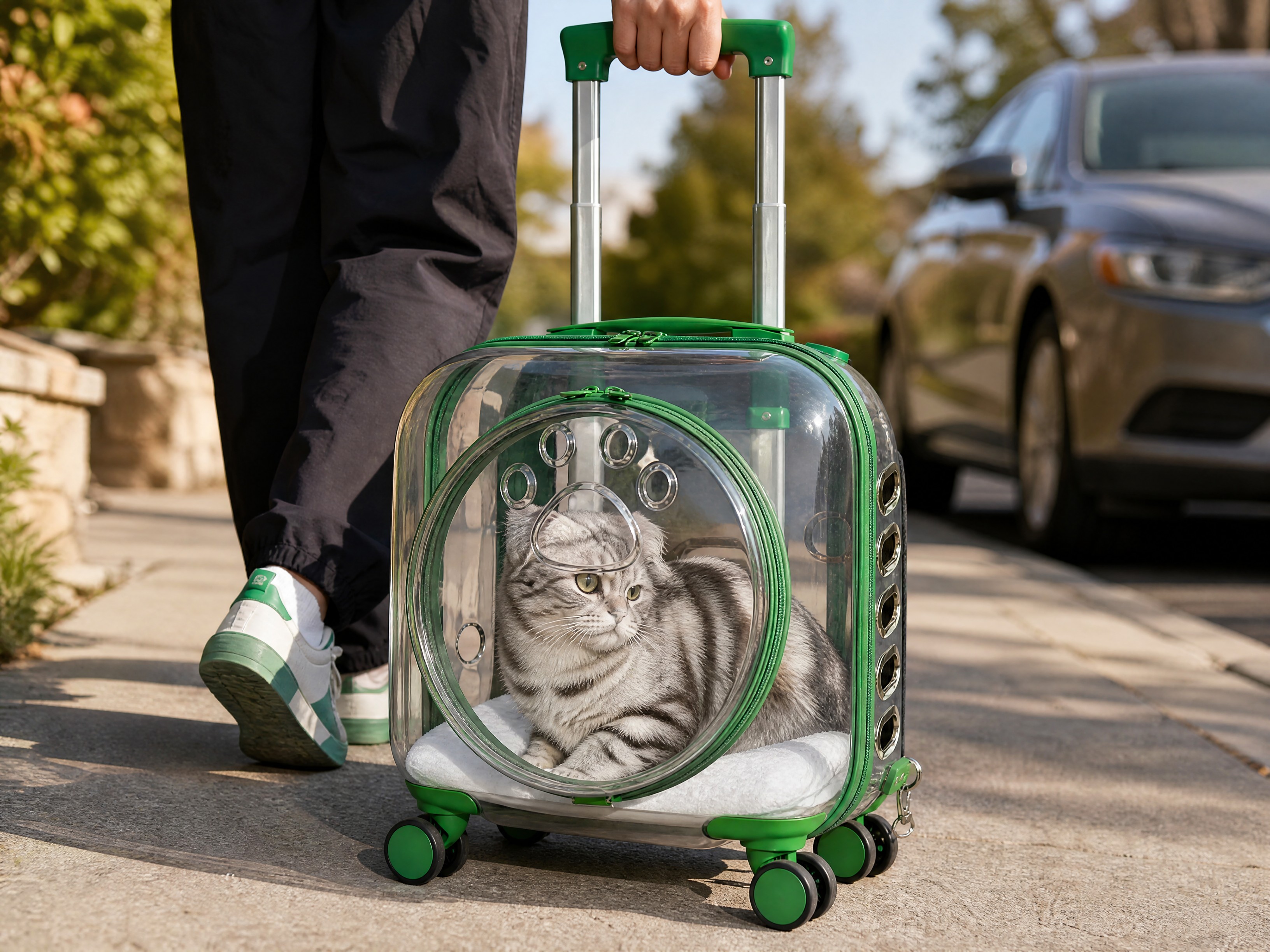 It rolls, so you are not the one carrying the weight
