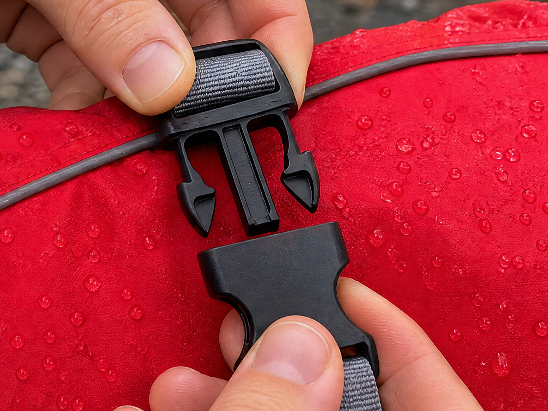 One buckle to close, one press to release