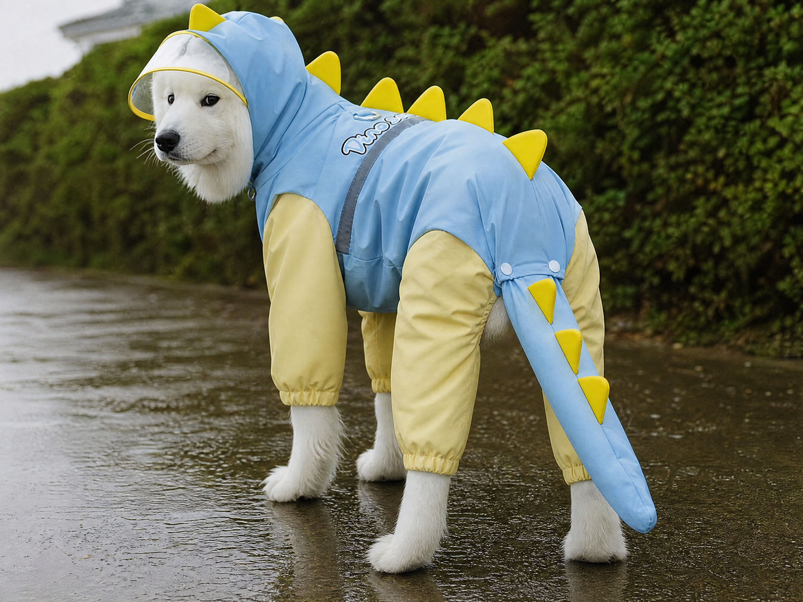 The tail stays covered, and still wags