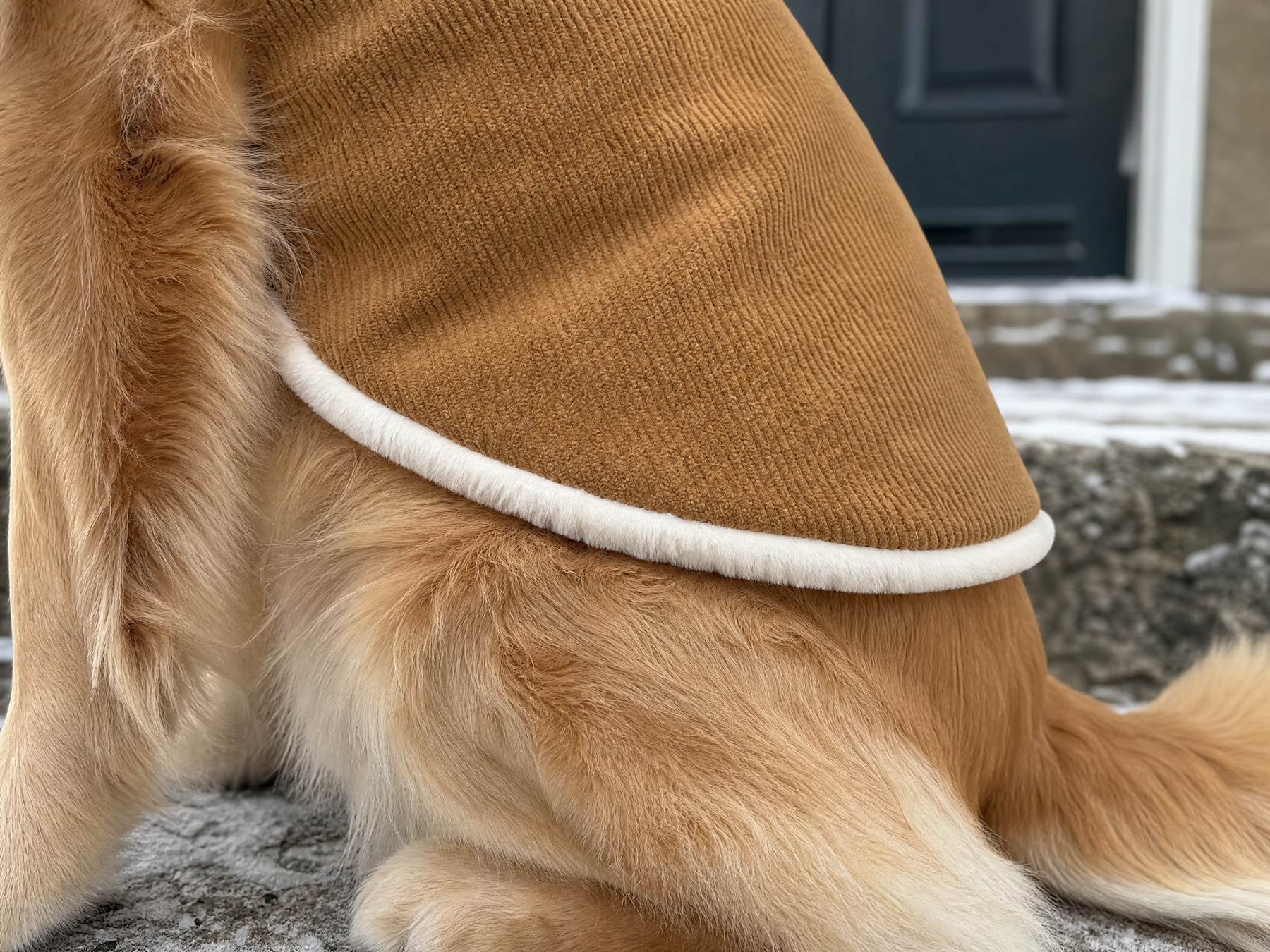 A plush band sewn along the whole hem